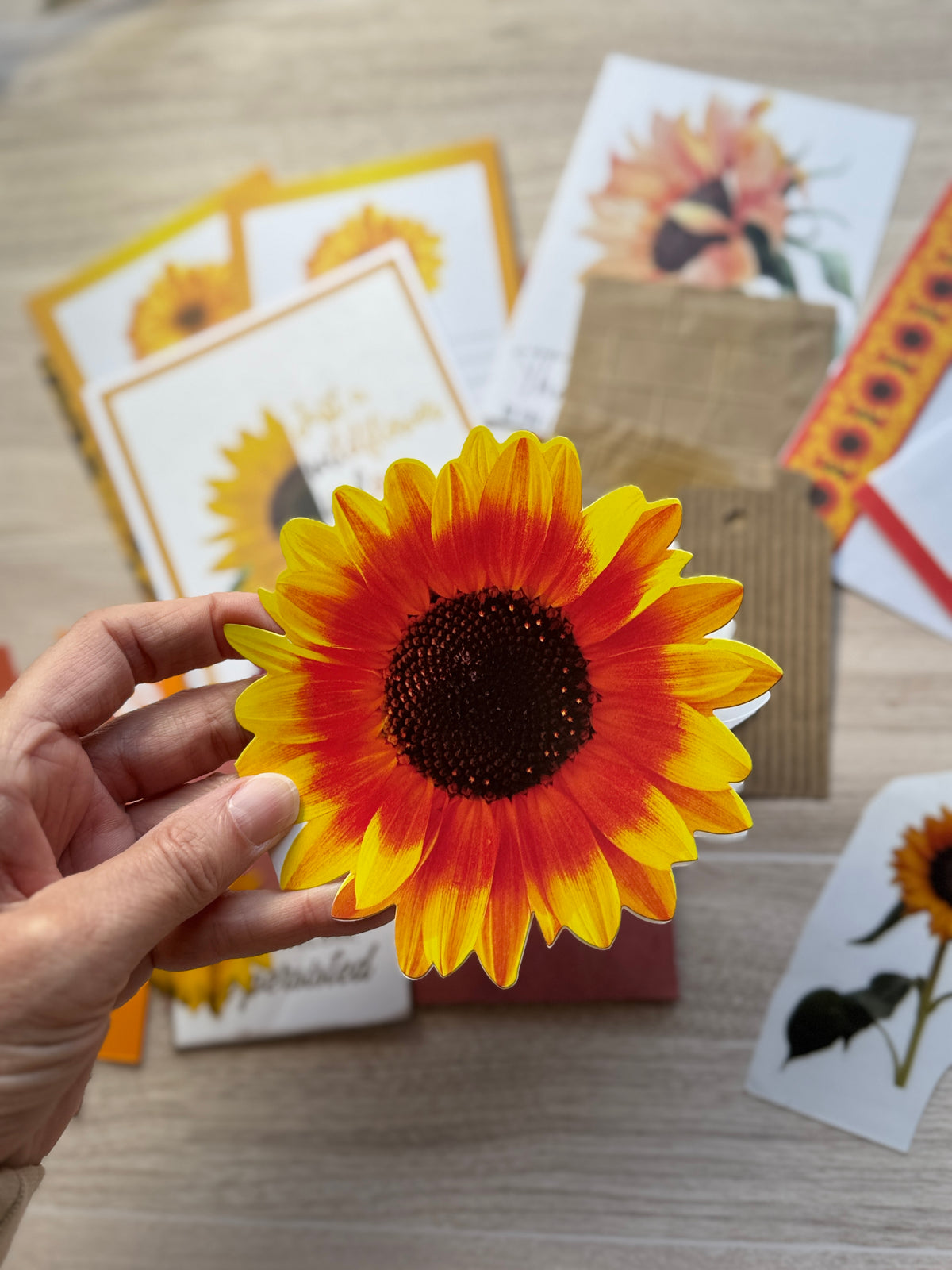 Handmade Folio Ephemera Set | Sunny Sunflower Kit | Journal Supplies | P75