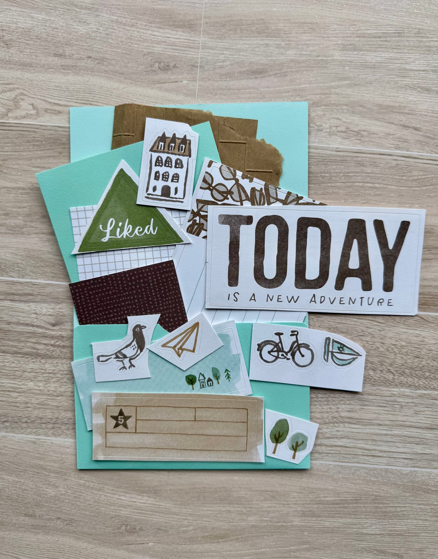 Mini Handmade Folio Ephemera Set | Today is a New Adventure | Paper Journal Supplies | P52