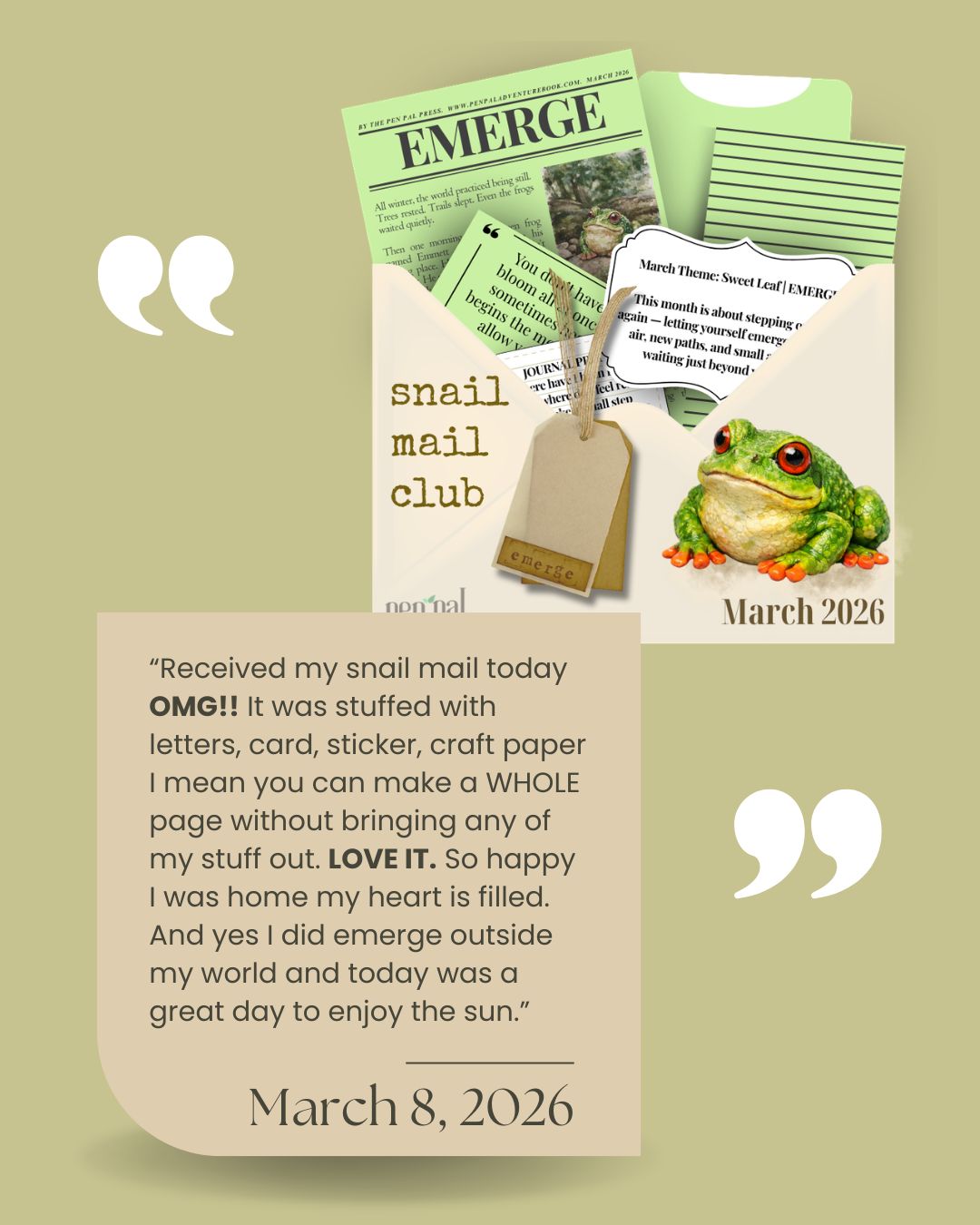 Snail Mail Club | Pen Pal Snail Mail Club | Journal Supplies, Stickers, Stories, Adventures & Challenges