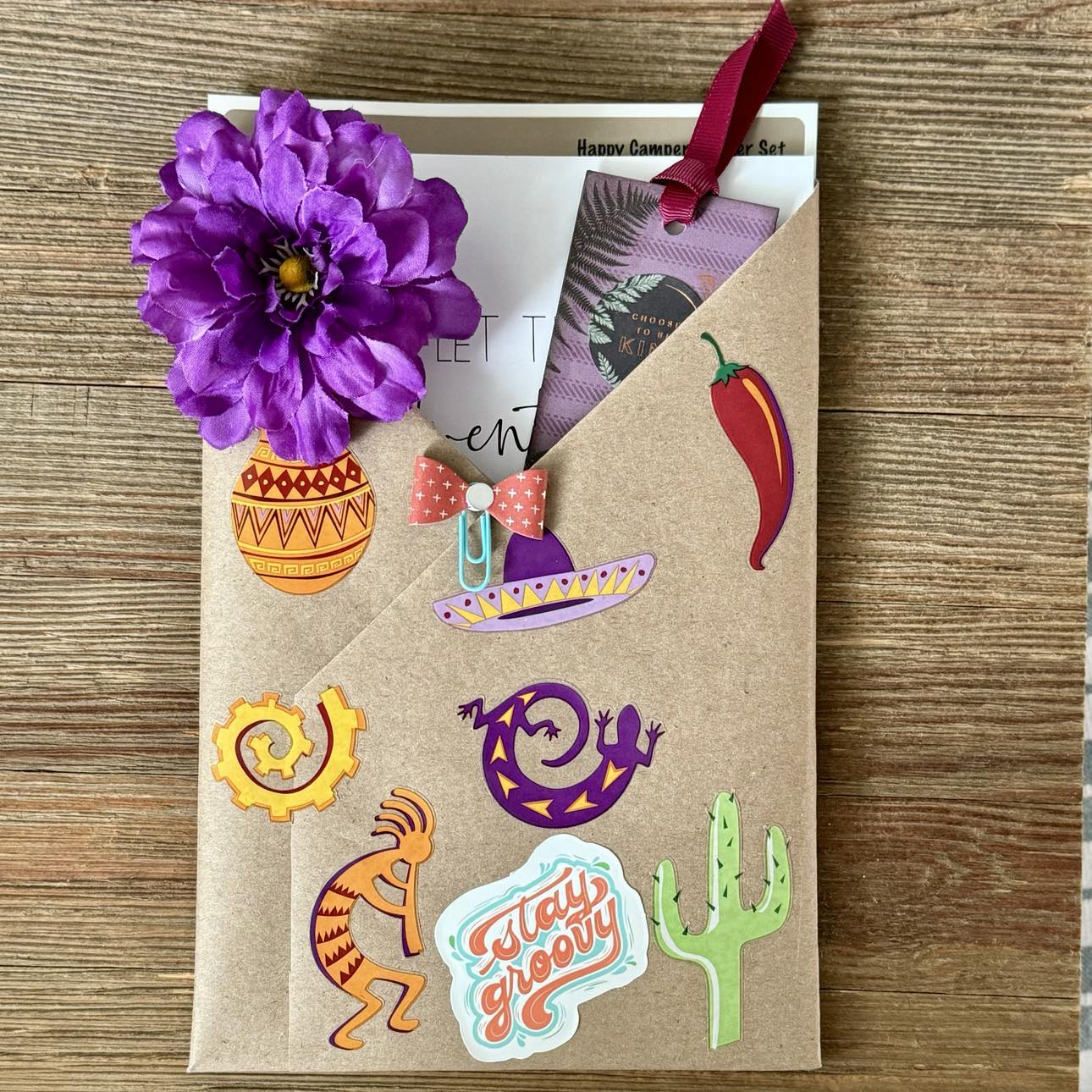 Stay Groovy - Gift Set with Pen Pal Adventure Journal & Happy Camper Sticker Set
