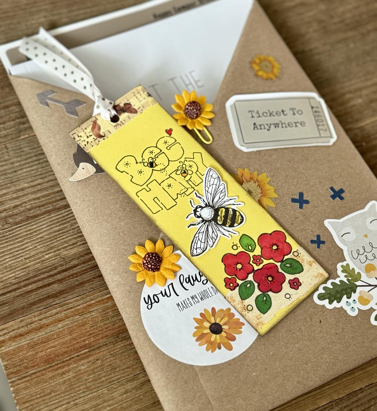 Bee Happy Sunflower - Gift Set with Pen Pal Adventure Journal & Happy Camper Sticker Set