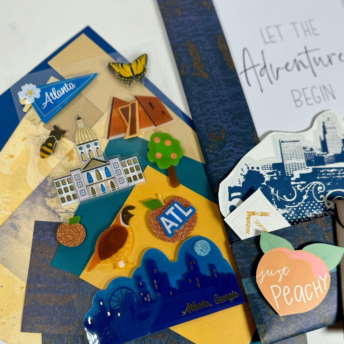 Pen Pal Adventure Book with Ephemera Set - Atlanta Georgia Themed Travel Journal Gift Set