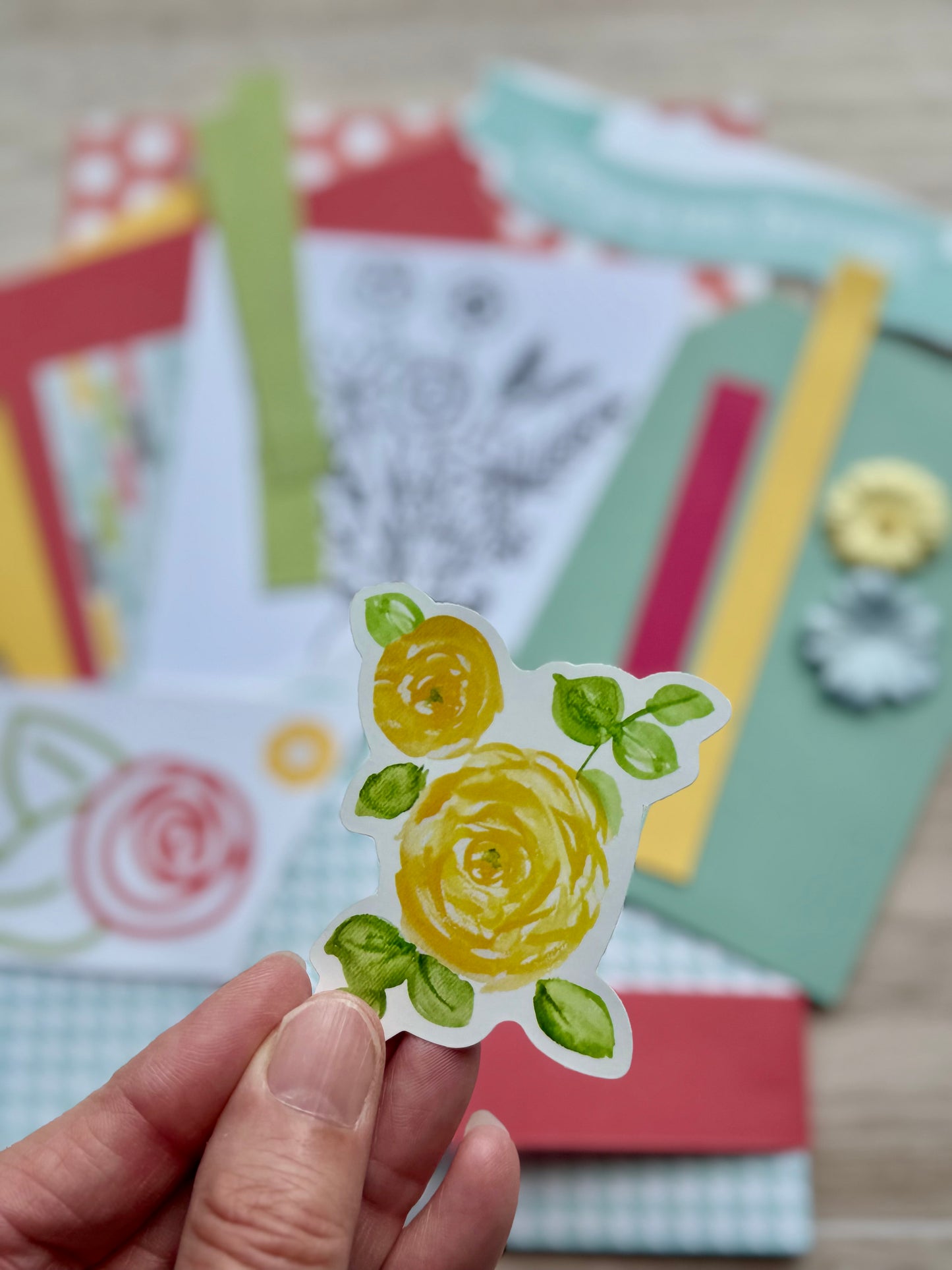 Mini Handmade Folio Ephemera Set | Bloom and Grow Bright Colors Set| Paper Journal Supplies | P61