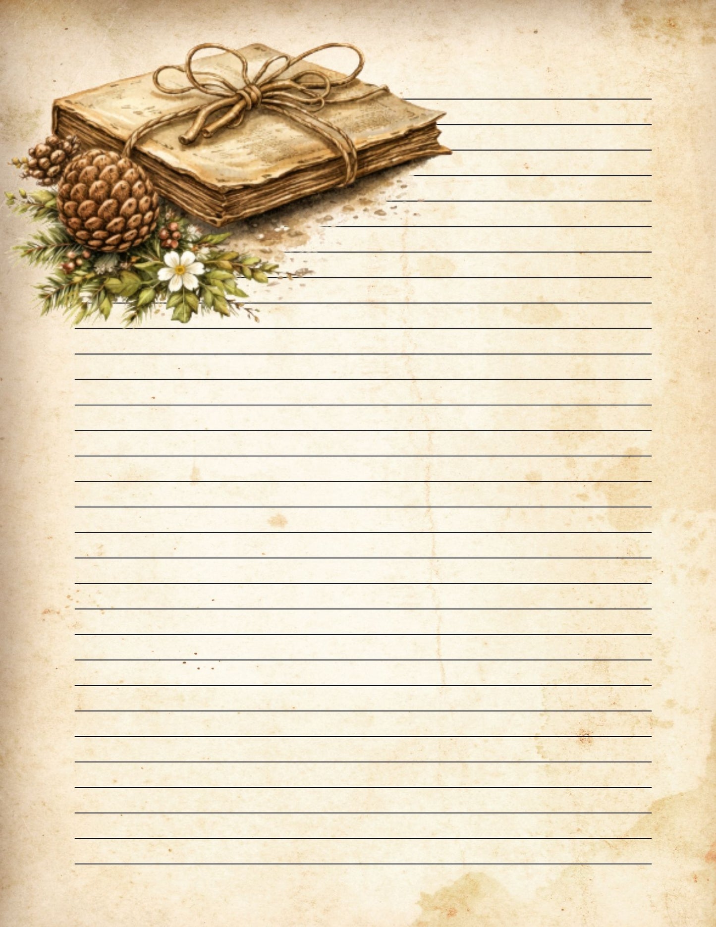 Nature Inspired New Year Vintage Journal Paper