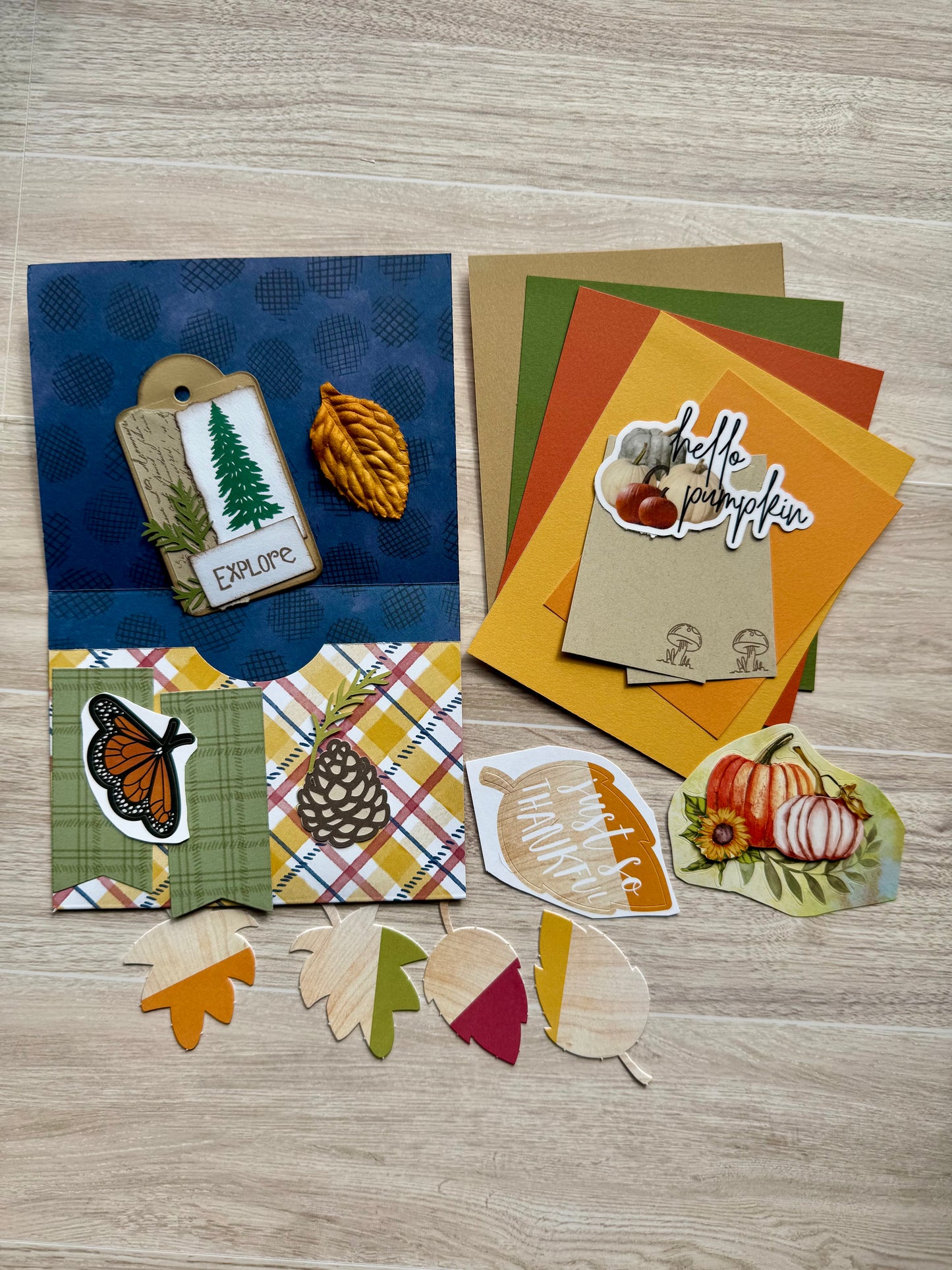 Mini Handmade Folio Ephemera Set | Hello Pumpkin Fall Adventure| Paper Journal Supplies | P59