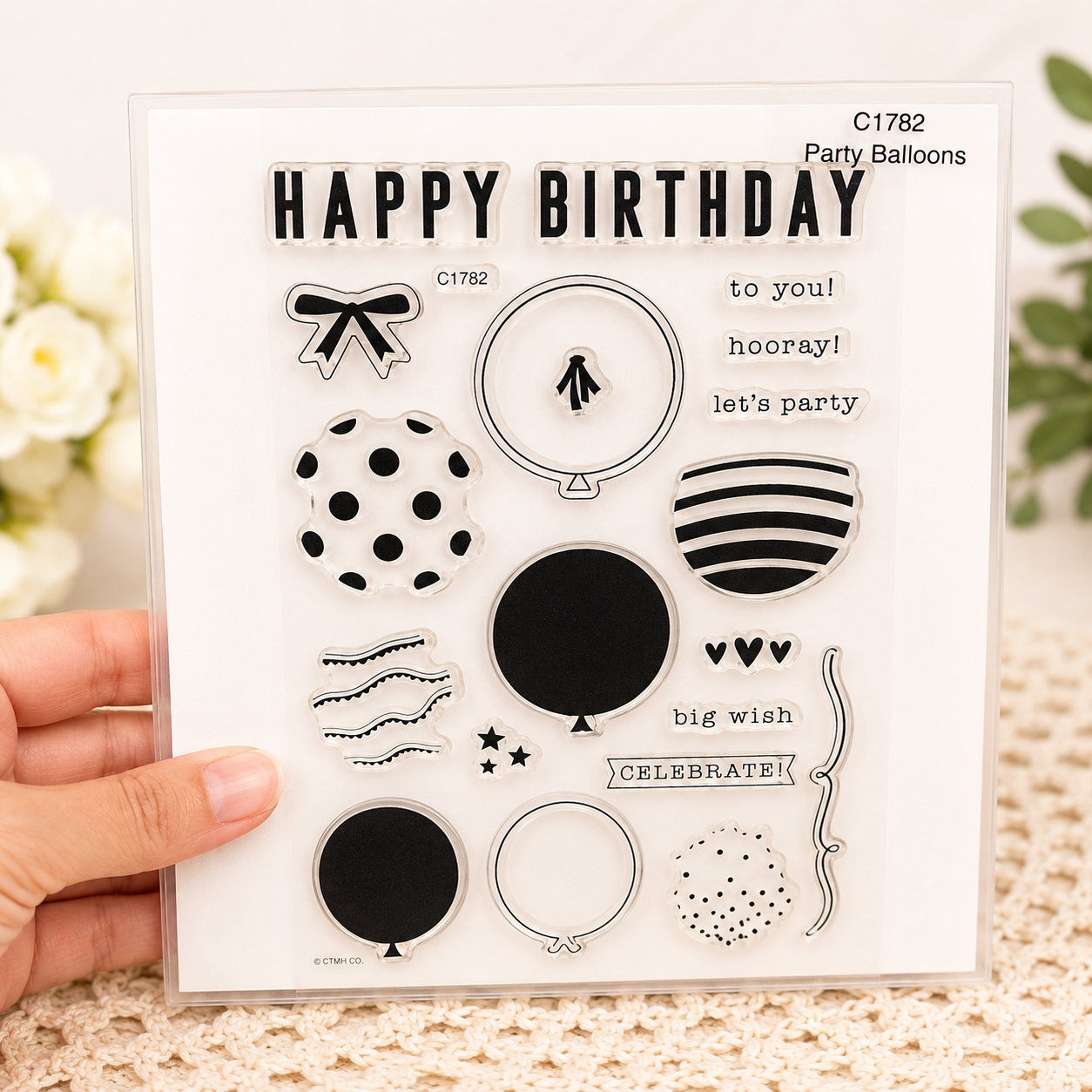 Retired Close To My Heart C1782 Party Balloons Stamp Set | NEW