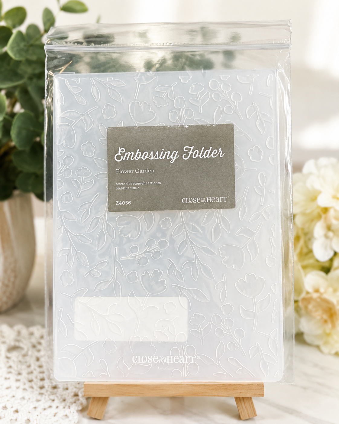 Retired Close To My Heart Flower Garden Embossing Folder Z4056 | Floral Background Texture