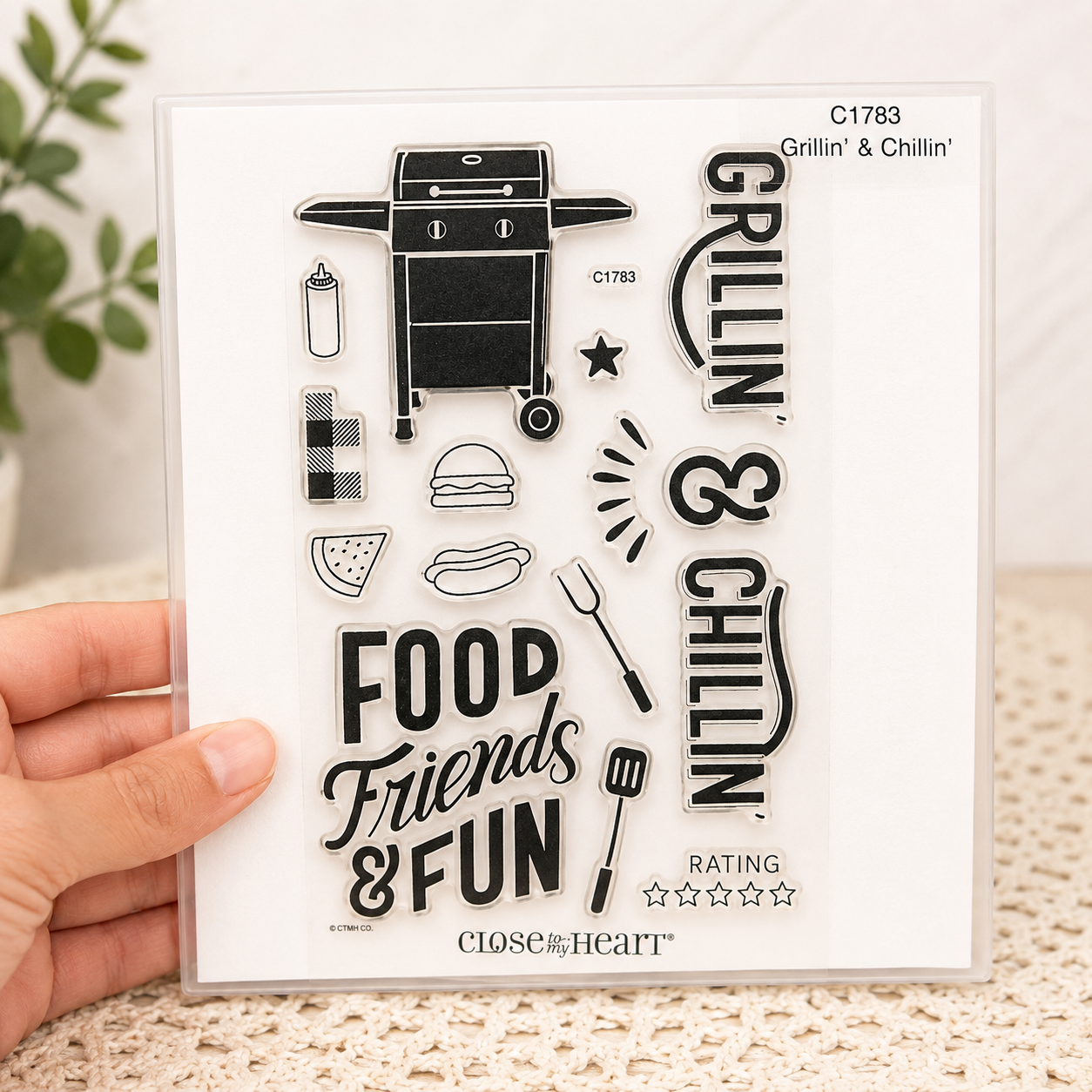 Retired Close To My Heart C1783 Grillin' & Chillin' Stamp Set | NEW