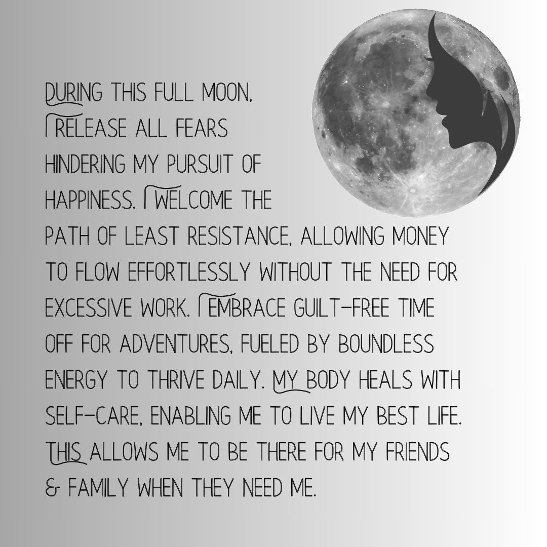 Printable Full Moon Manifesting and Intention Setting Digital Download