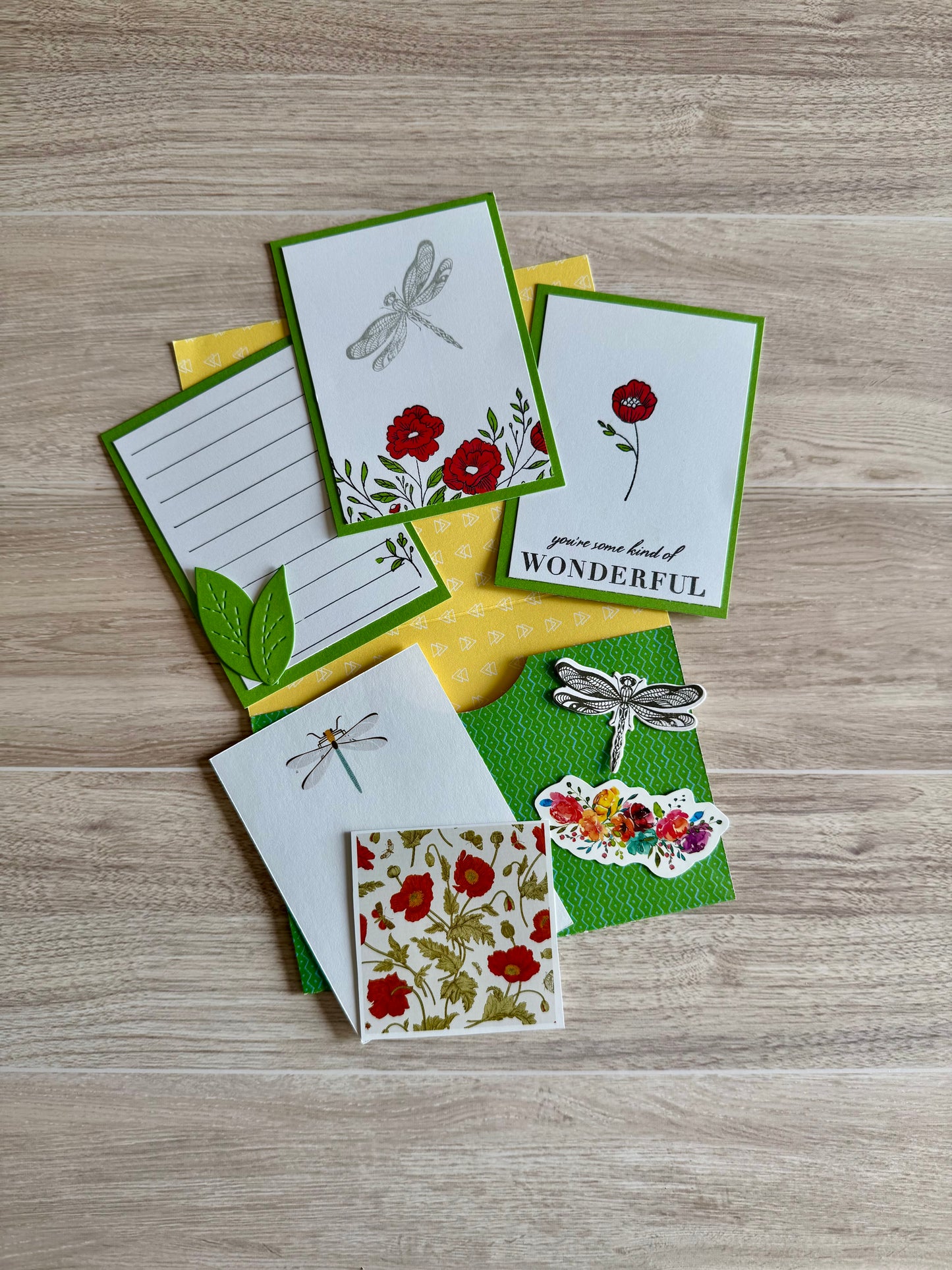 Handmade Folio Journal Embellishment Set | Some Kind of Wonderful | Green | Paper Journal Supplies | P37