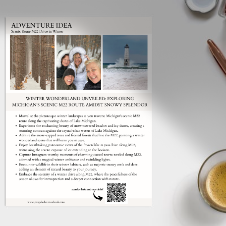 Daytrip-MICHIGAN-Scenic Drive on Route M22 along Lake Michigan in Winter-Airbnb-VRBO-Digital Download