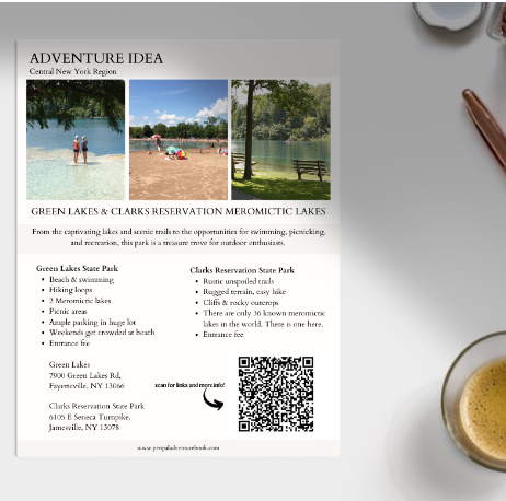 Daytrip-NEW YORK - Upstate-Green Lakes and Clarks Reservation-Airbnb-VRBO-Digital Download
