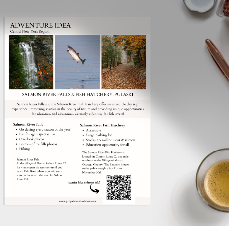Daytrip-NEW YORK - Upstate-Salmon River Falls Pulaski Fish Hatchery-Airbnb-VRBO-Digital Download