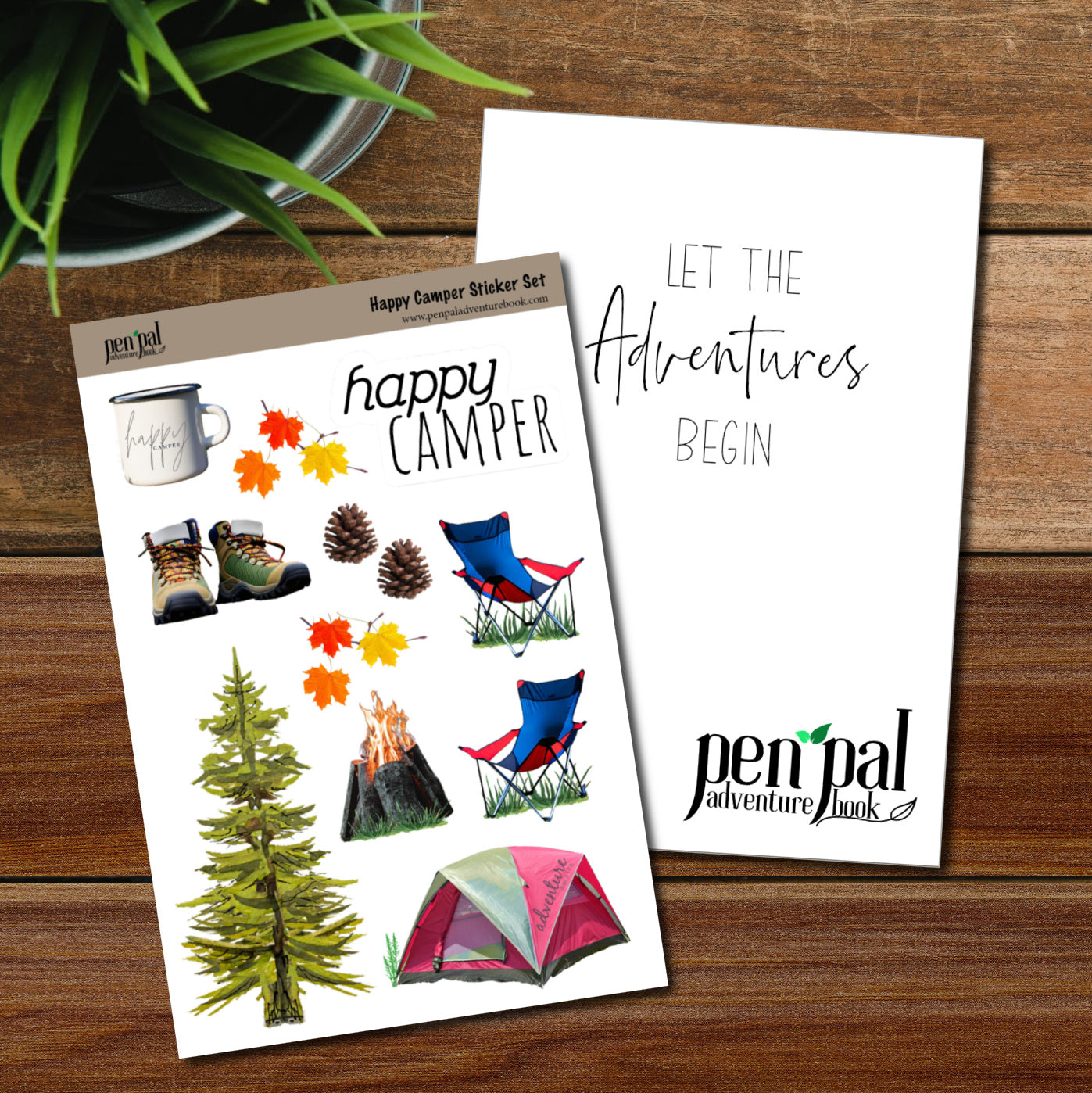 WHOLESALE-Pen Pal Adventure Book with Happy Camper Sticker Set of 5 Kits