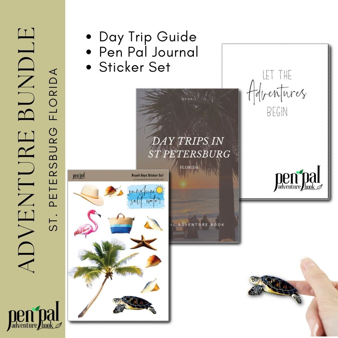 Day Trips in St. Petersburg Florida Book with Pen Pal Adventure Journal & Sticker Set