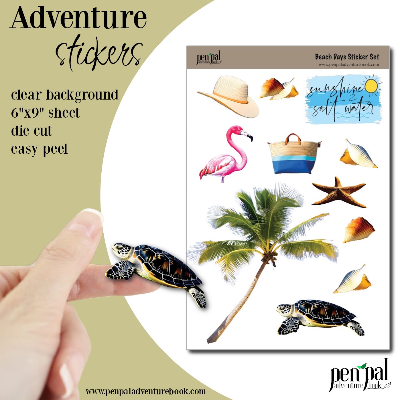 Pen Pal Adventure Book with Sticker Set - BEACH DAYS