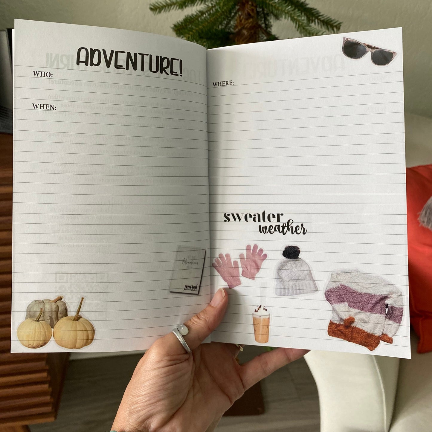 Pen Pal Adventure Book with Sticker Set - SWEATER WEATHER - AUTUMN - FALL STICKERS