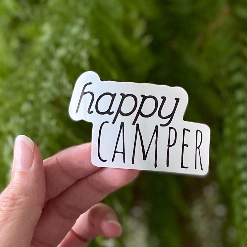 Sticker Sheet - Happy Camper Collection - Camping Die Cut Sticker Sheet - Travel Stickers