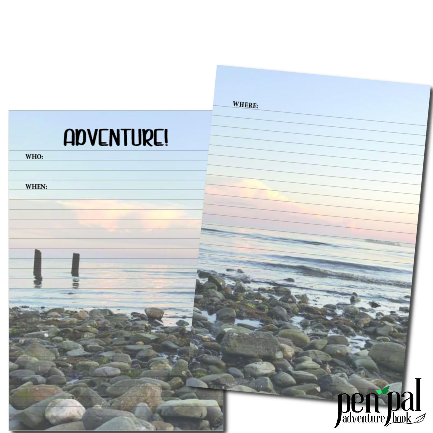 Instant Download-Connecticut Coast Journal Layout-Pen Pal Adventure Book Coordinating Printables