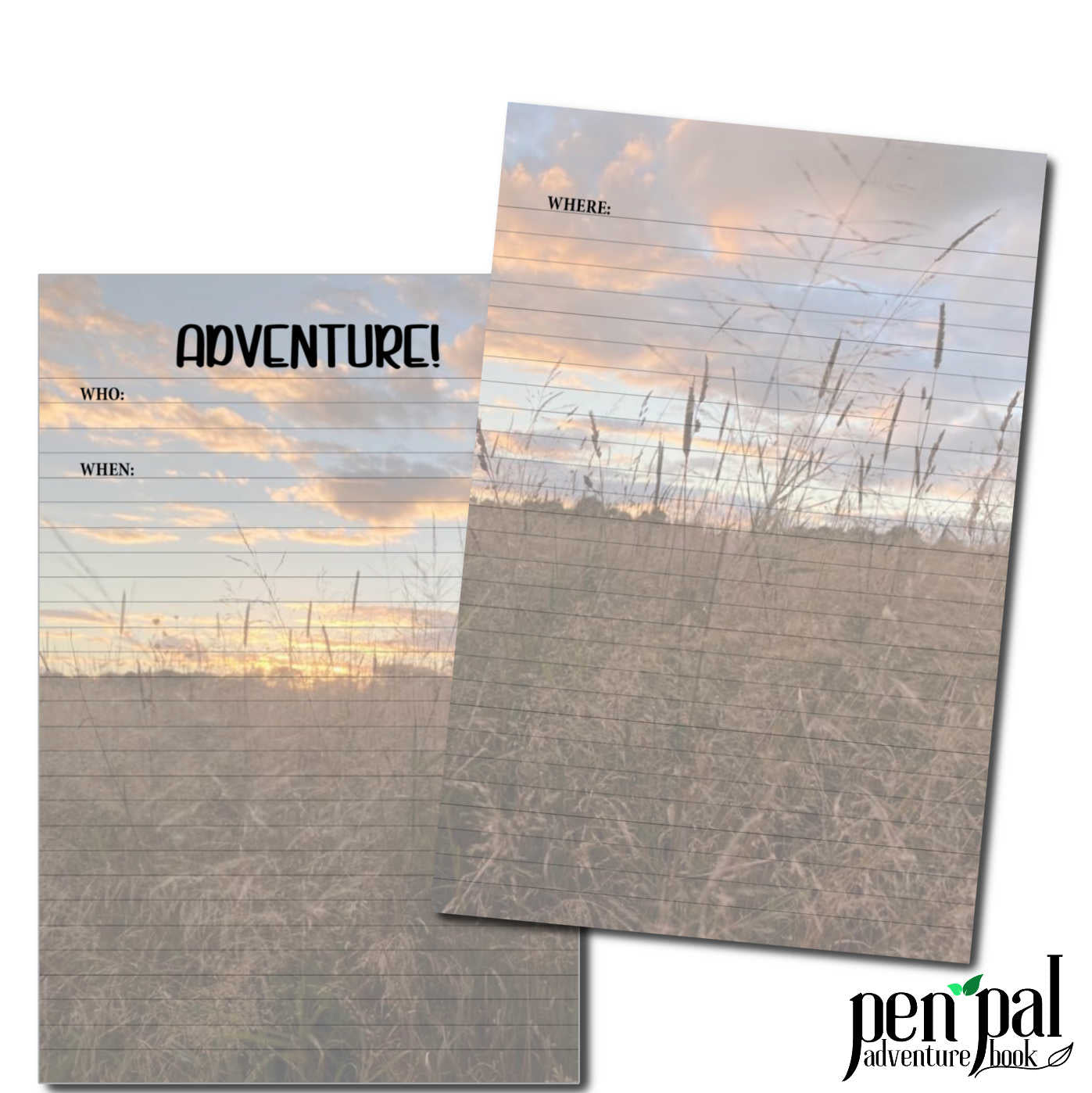Instant Download-Country Girl Journal Layout-Pen Pal Adventure Book Coordinating Printables