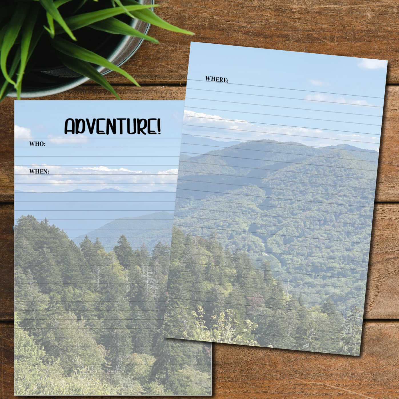 Digital Download-Tennessee Smoky Mountains Layout-Pen Pal Adventure Book Coordinating Printables