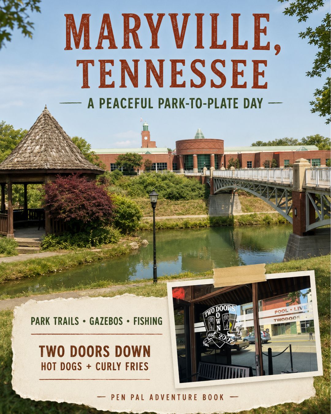 A Perfect Day in Maryville, TN: Bicentennial Park Adventure and Two Doors Down Delights