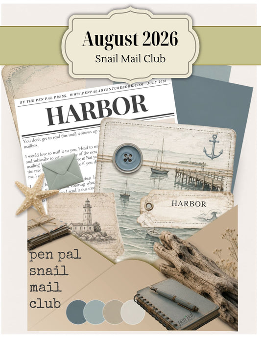 August 2026 Pen Pal Snail Mail Club Recap | Driftwood along the Harbor