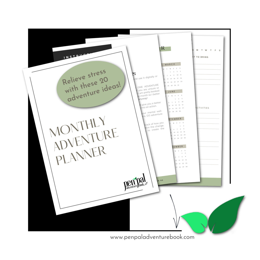 FREE Monthly Adventure Planner with 20 Stress Relieving Adventure Ideas