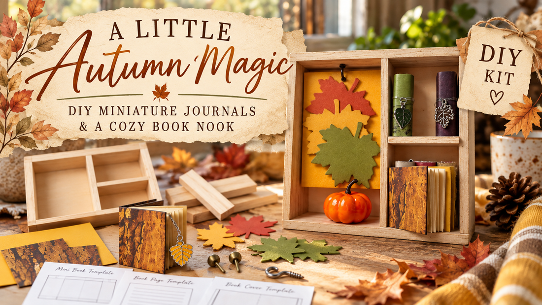 A Little Autumn Fall Craft Project: DIY Miniature Journals & a Cozy Book Nook
