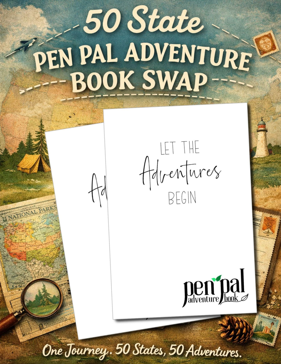 50 State Snail Mail Journal Swap Across America with the Pen Pal Adventure Book