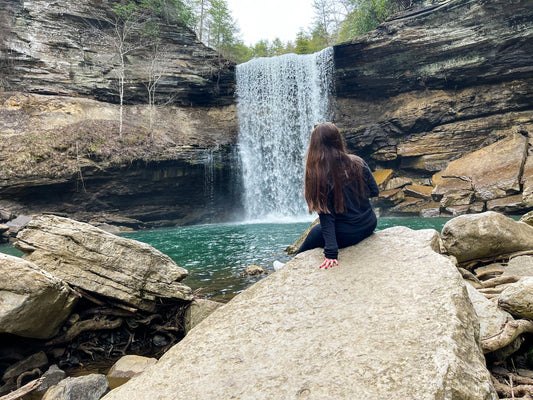 Family Friendly Hike to 50-Foot Waterfall at Greeter Falls near Chattanooga in East Tennessee