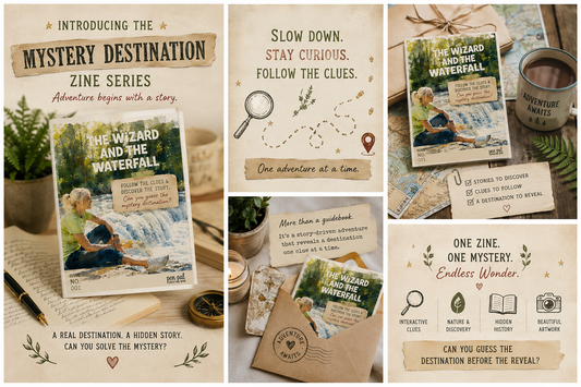 Introducing the Mystery Destination Zine Series | The Wizard and the Waterfall - Issue 001