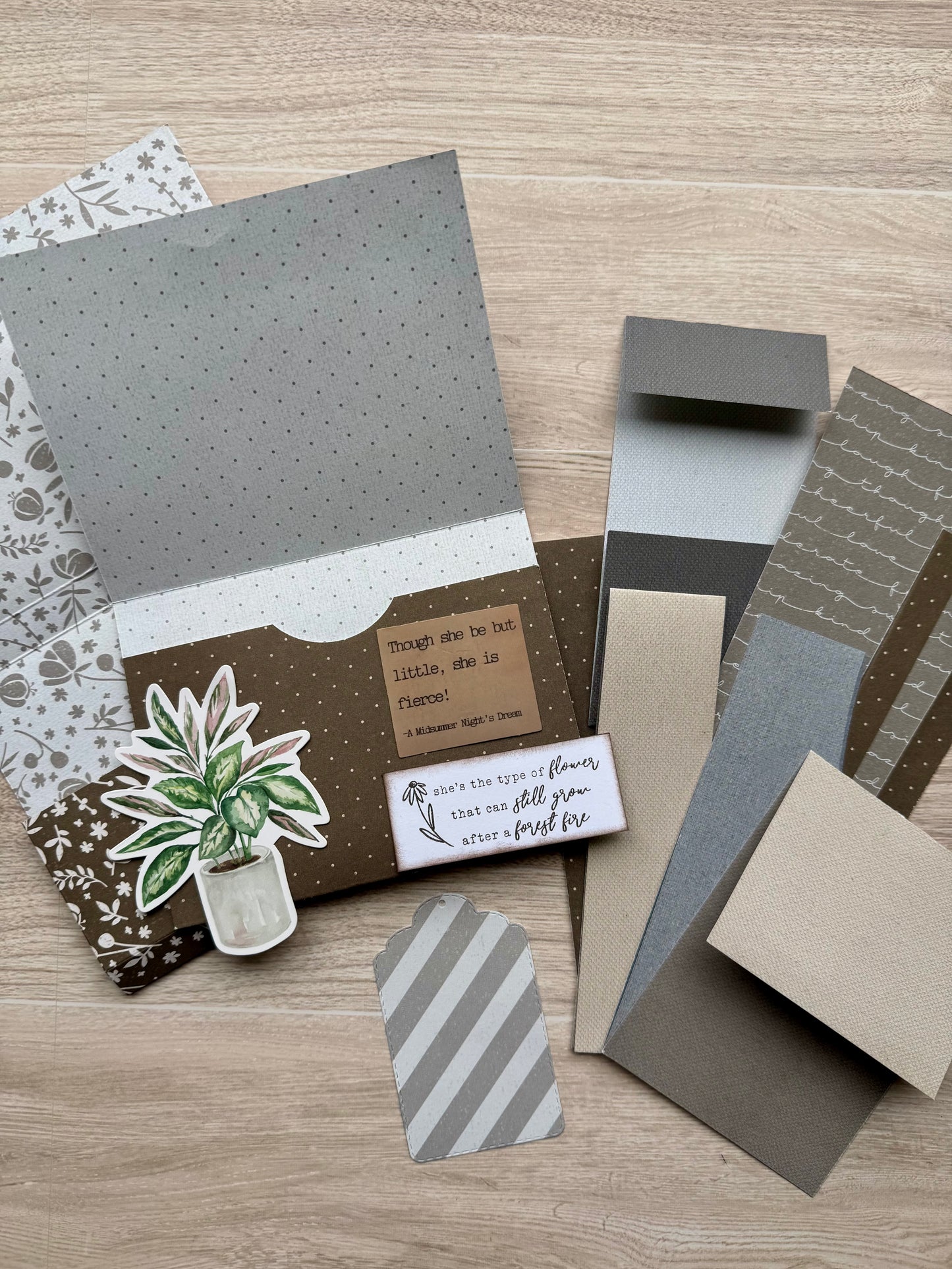 Handmade Folio Ephemera Set | She is Fierce | Women Empowerment Paper Journal Supplies | P71