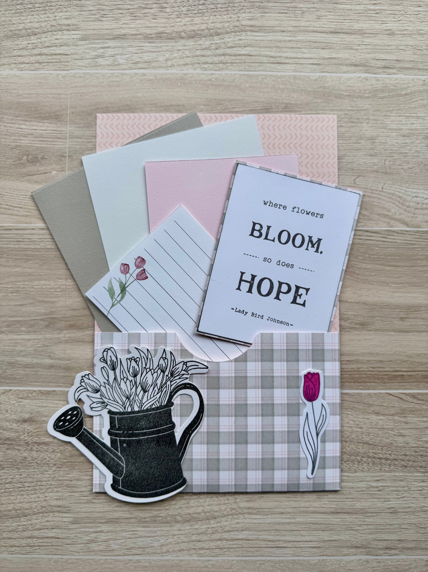 Mini Handmade Folio Ephemera Set | Flowers Bloom so does Hope | Paper Journal Supplies | P53
