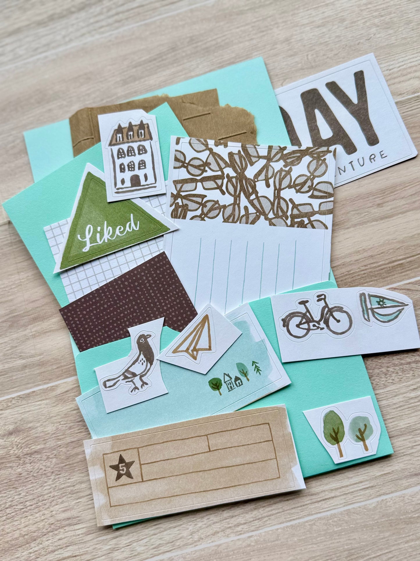 Mini Handmade Folio Ephemera Set | Today is a New Adventure | Paper Journal Supplies | P52