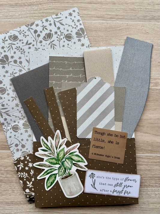 Handmade Folio Ephemera Set | She is Fierce | Women Empowerment Paper Journal Supplies | P71