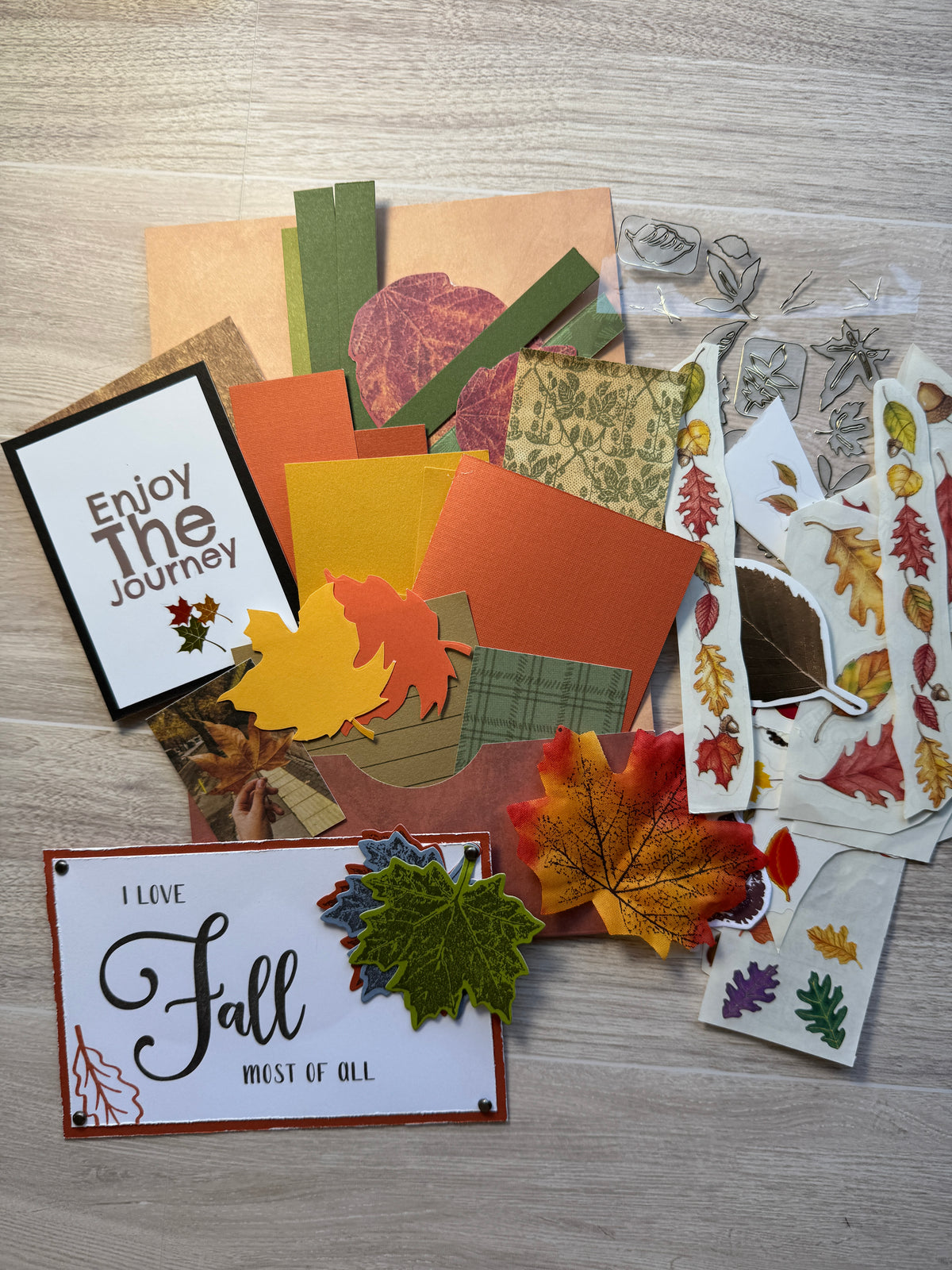 Handmade Folio Ephemera Set | FALL LEAVES Kit | Journal Supplies | P74