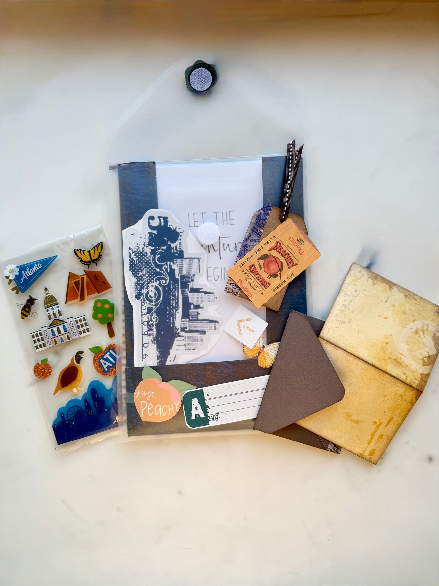 Junk Journal Kit | Atlanta Travel | Scrapbooking Ephemera & Sticker Set | Travel Memory Book | P24