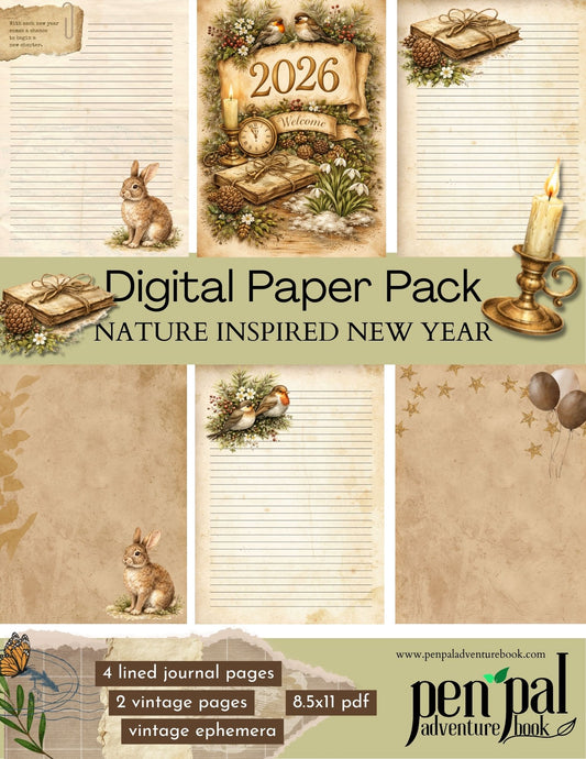 Nature Inspired New Year Vintage Ephemera