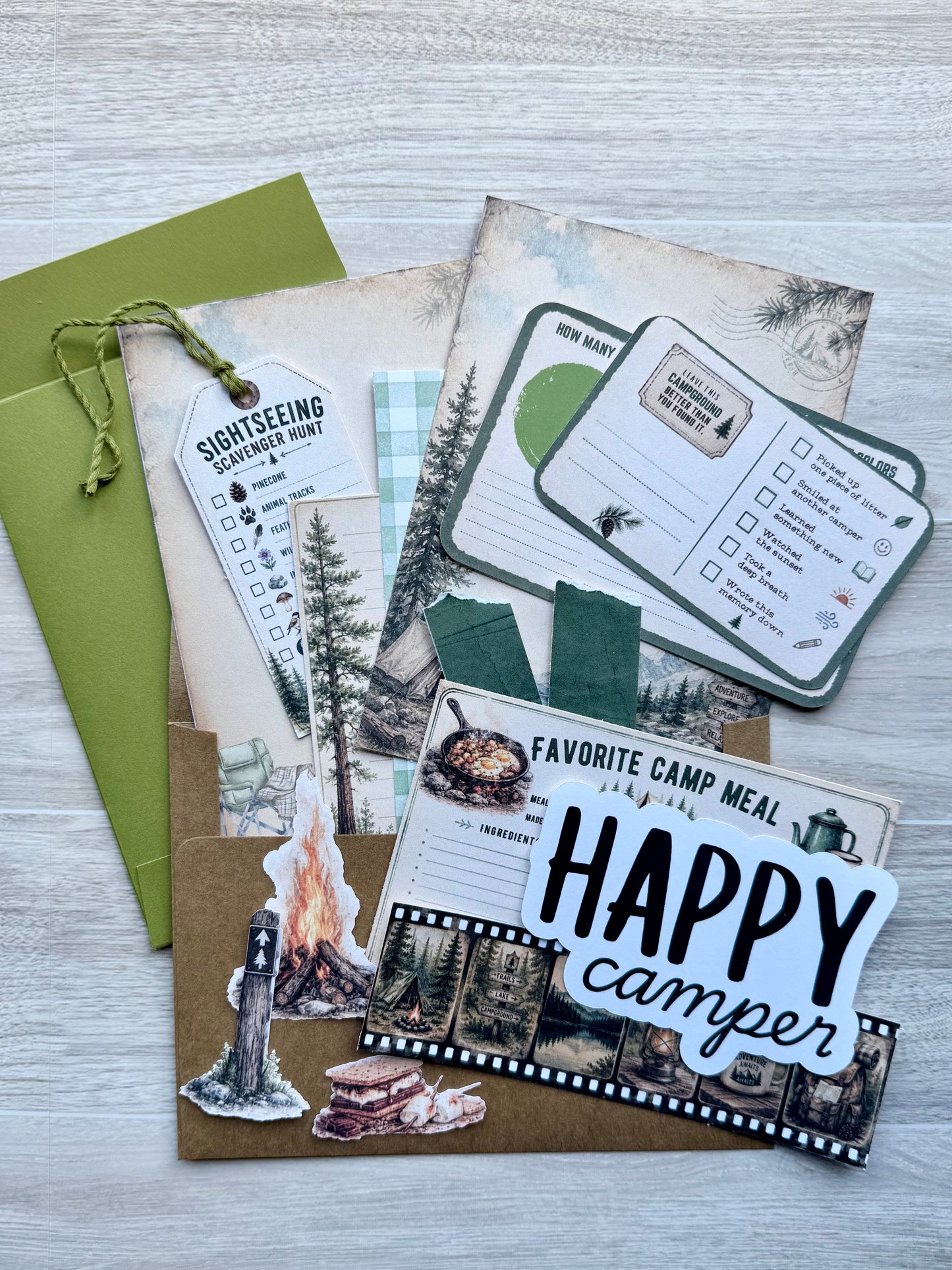 Camp Journal Kit | Camping Travel Journal Ephemera Pack