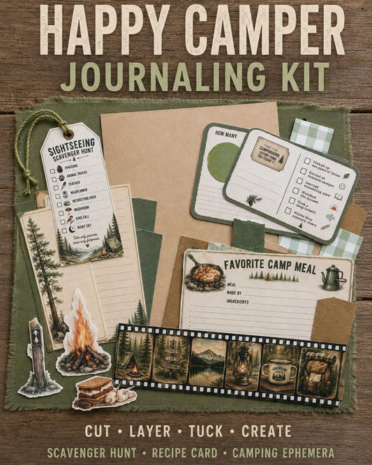 Camp Journal Kit | Camping Travel Journal Ephemera Pack