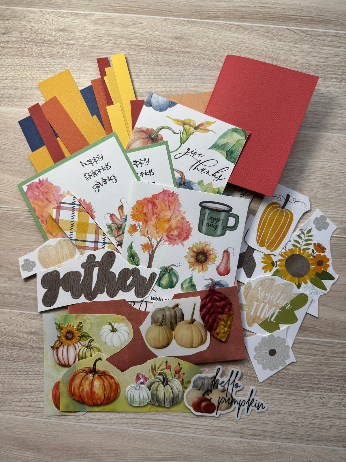 Handmade Folio Ephemera Set | Fall Themed Pumpkin Autumn Kit | Journal Supplies | P76