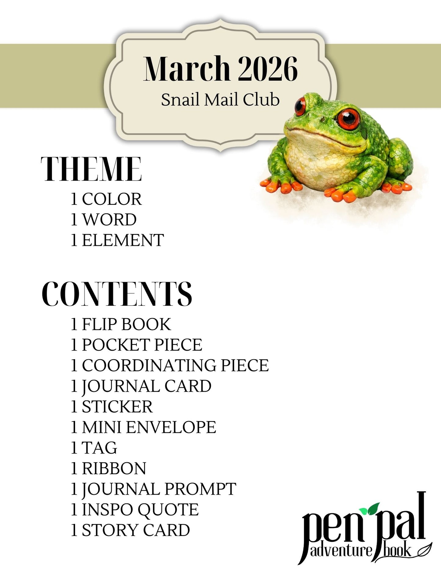 Pen Pal Adventure Book Snail Mail Club | One Adventure a Month