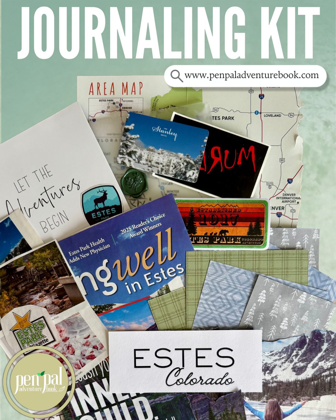 Junk Journal Kit | Authentic Estes Park Colorado Vacation Ephemera & Stickers | P40