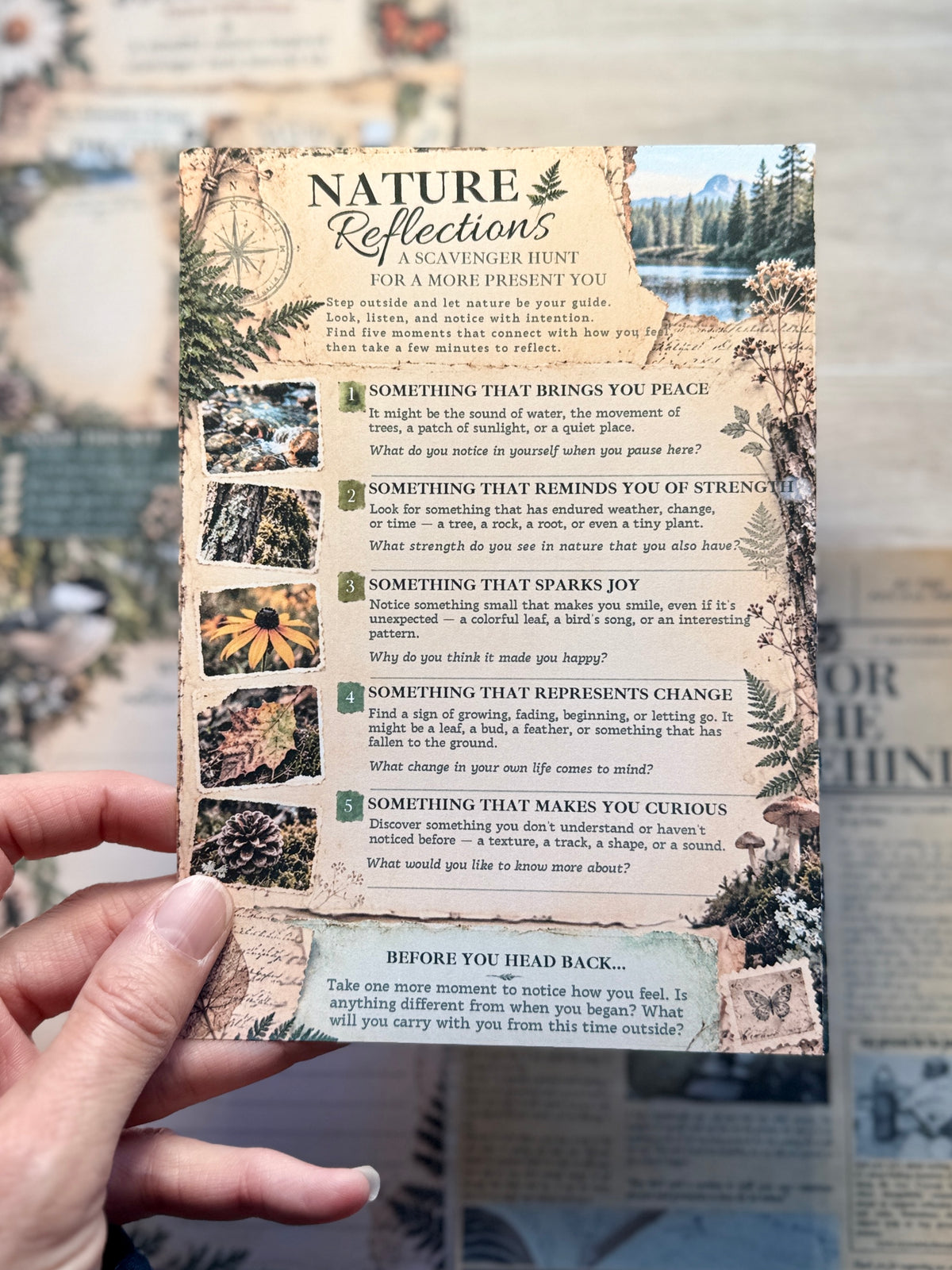 Nature Reflections Journal Kit | Mindful Nature Scavenger Hunt & Outdoor Journaling