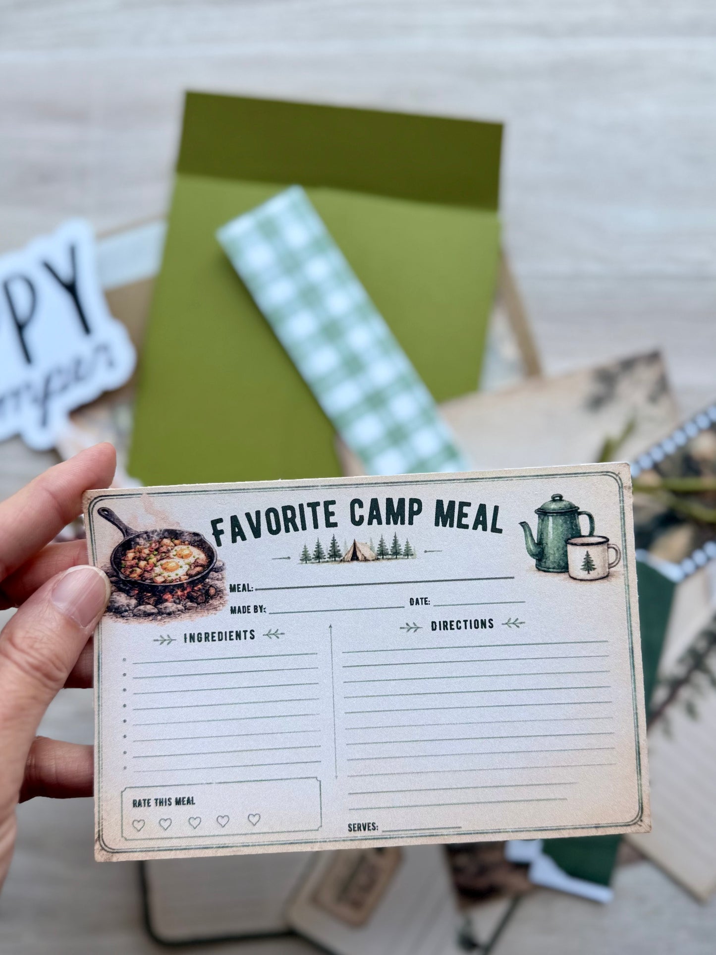 Camp Journal Kit | Camping Travel Journal Ephemera Pack