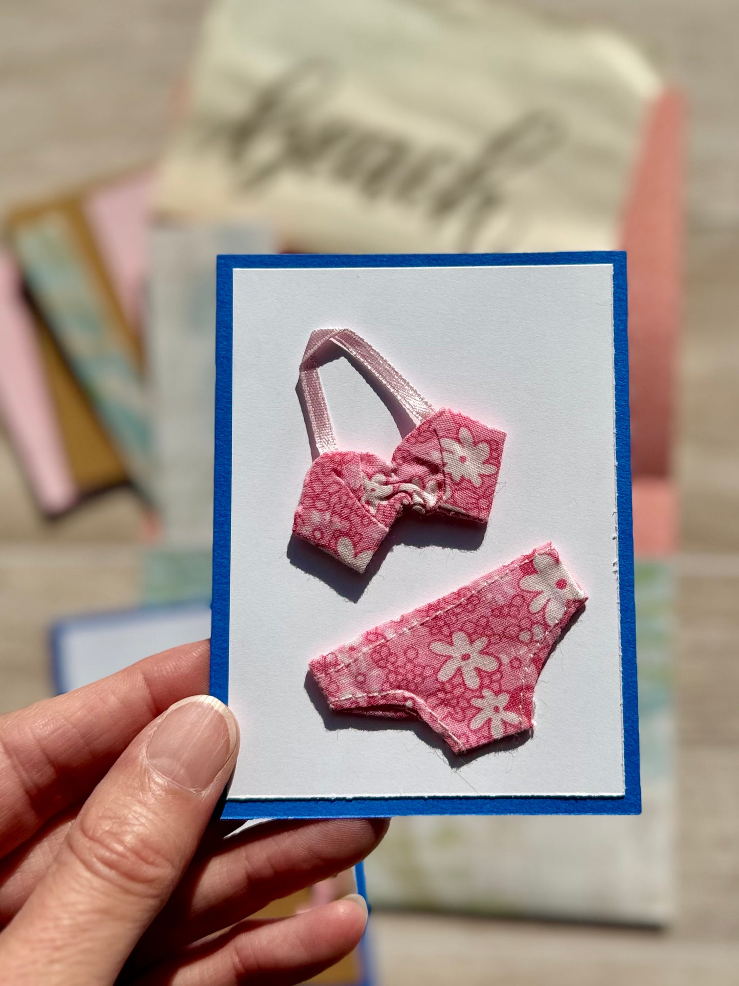 Mini Handmade Folio Ephemera Set | Beach Bikini | Paper Journal Supplies | P51