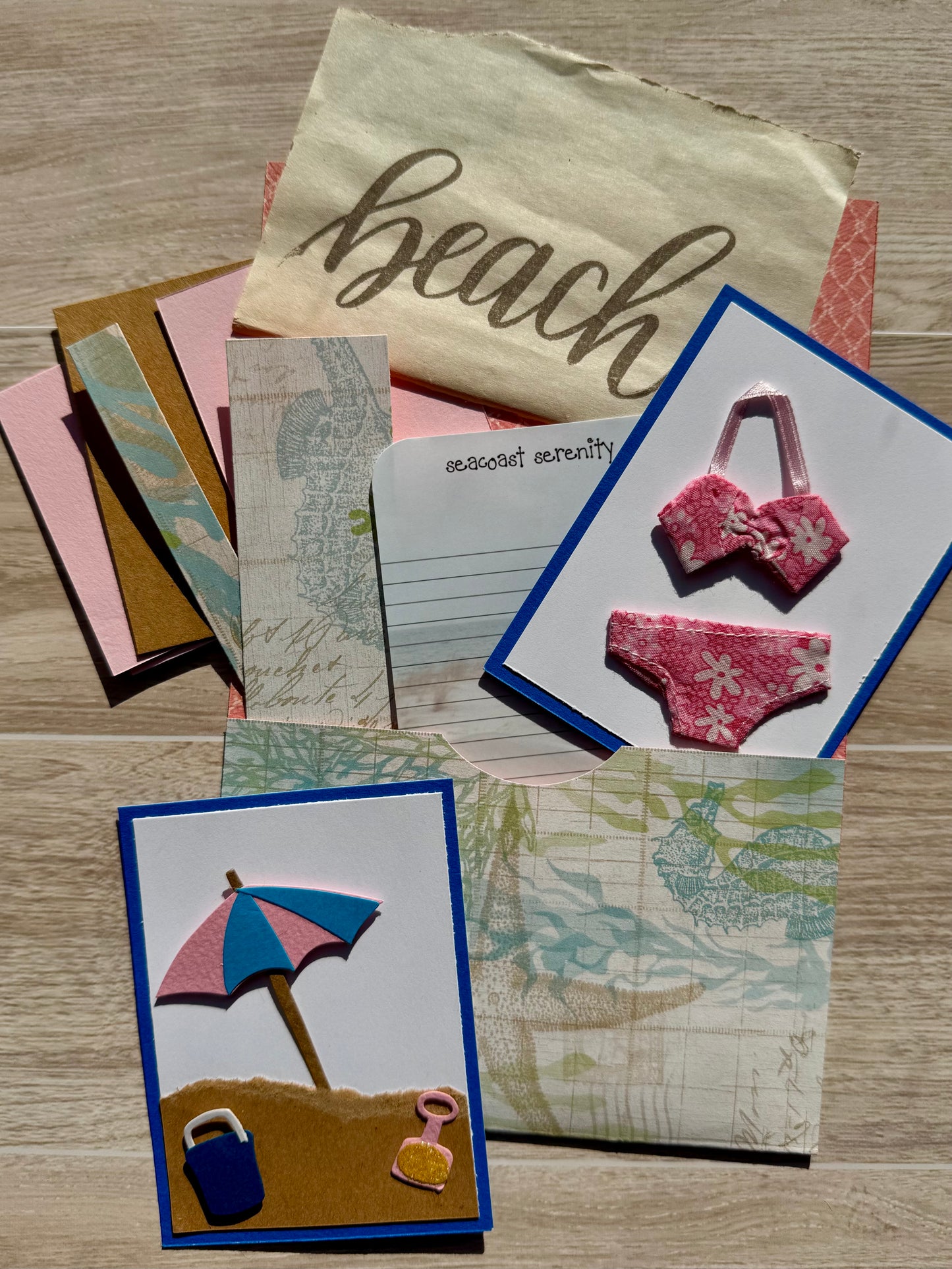 Mini Handmade Folio Ephemera Set | Beach Bikini | Paper Journal Supplies | P51