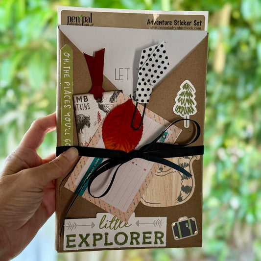 Little Explorer Gift Set with Pen Pal Adventure Journal & Adventure Hiking Sticker Set