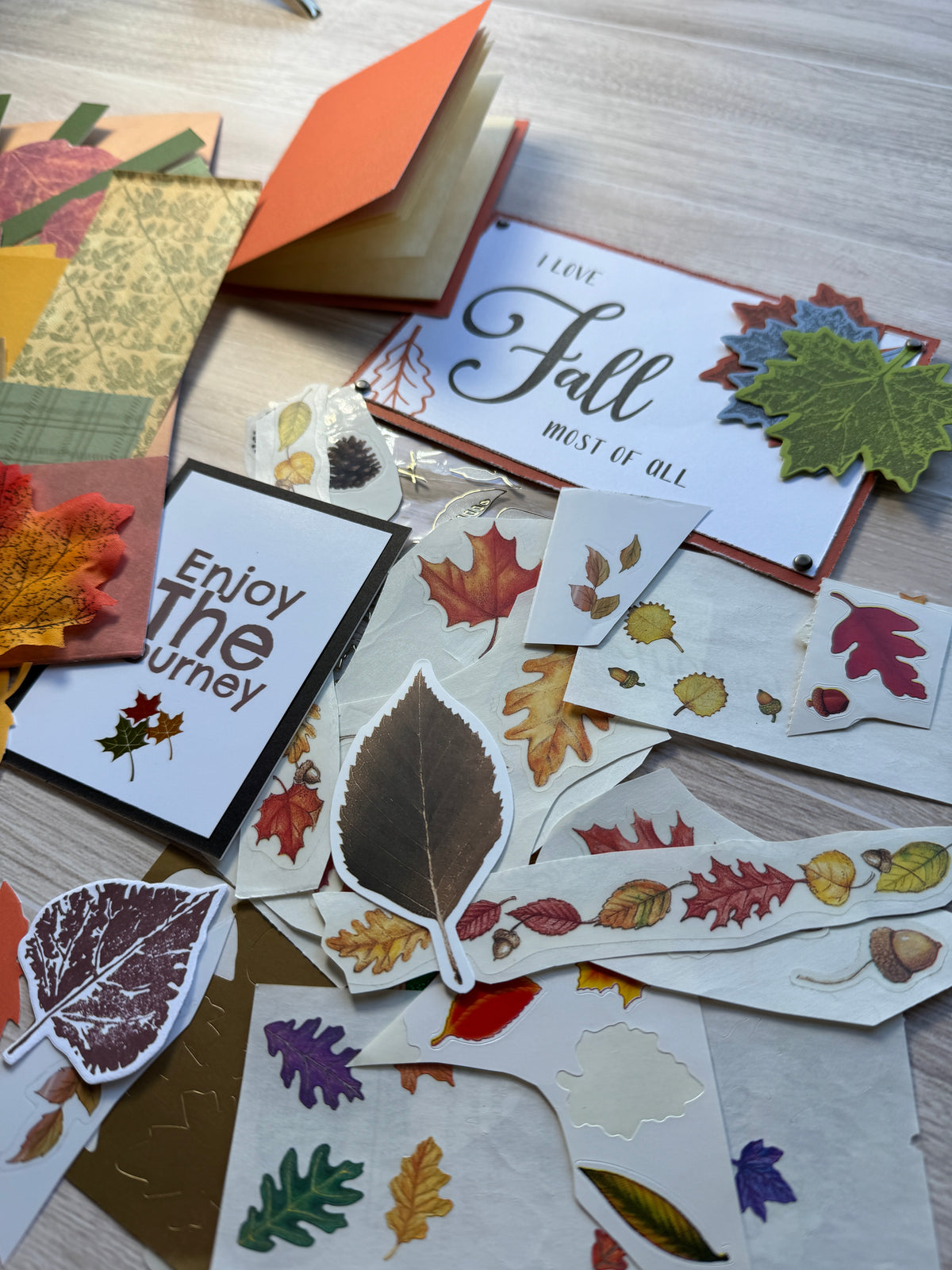 Handmade Folio Ephemera Set | FALL LEAVES Kit | Journal Supplies | P74